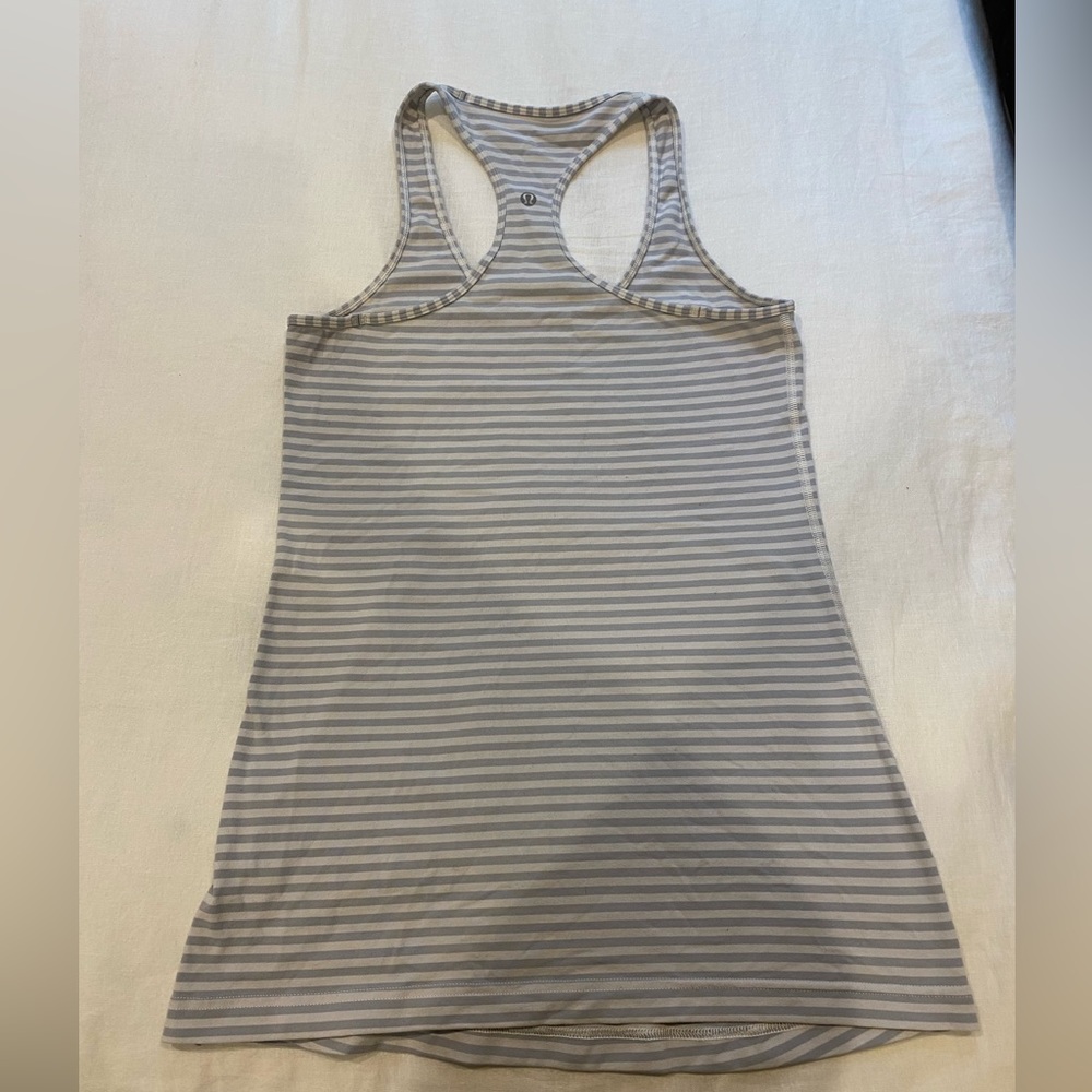 Lululemon grey and white striped tank